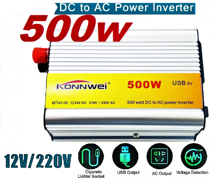 Инвертор автомобильный KONNWEI 500 W 12 V (40) - фото 3