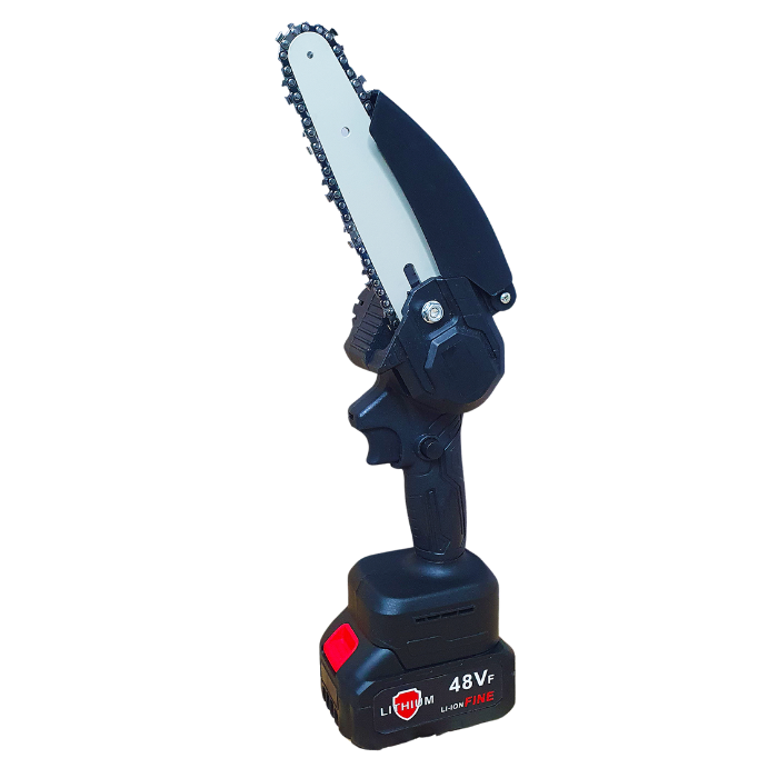 Пила мини Mini Electric Chain Saw1 в чемодане с 2 аккумуляторами для обрезки деревьев и распила дров (48V-RY)