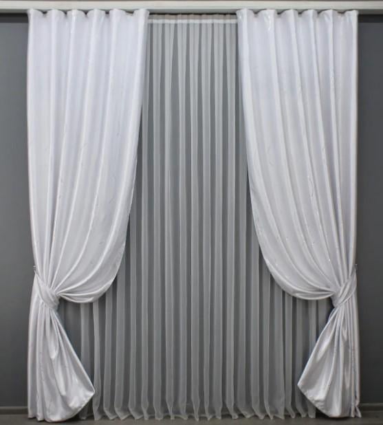 Шторы из ткани софт 1,45х2,7 м 2 шт. Белый (1415ш)