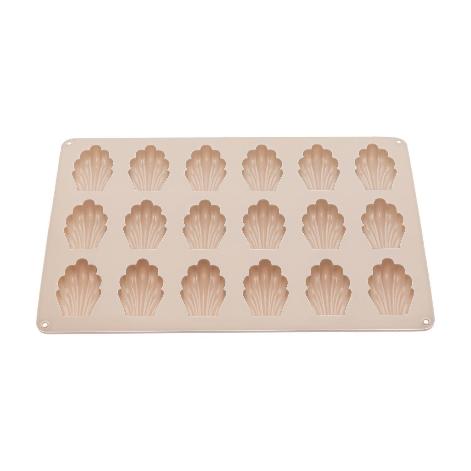 Форма для випічки печива Мадлен C380 силіконова на 18 мушель 32х24х1,4 см Бежевий (26256349) - фото 4 Форма для випічки печива Мадлен C380 силіконова на 18 мушель 32х24х1,4 см Бежевий (26256349) - фото 4
