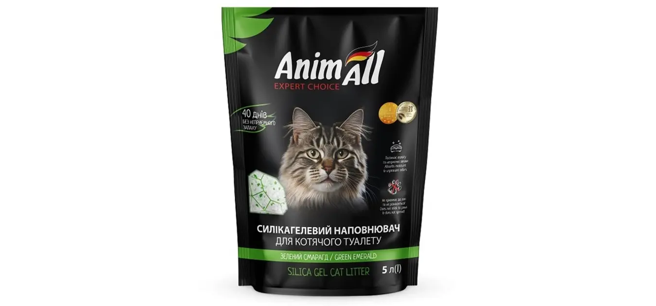 Наповнювач для лотків силікагелевий AnimAll Зелений смарагд 5 л/2,5 кг (23621046)