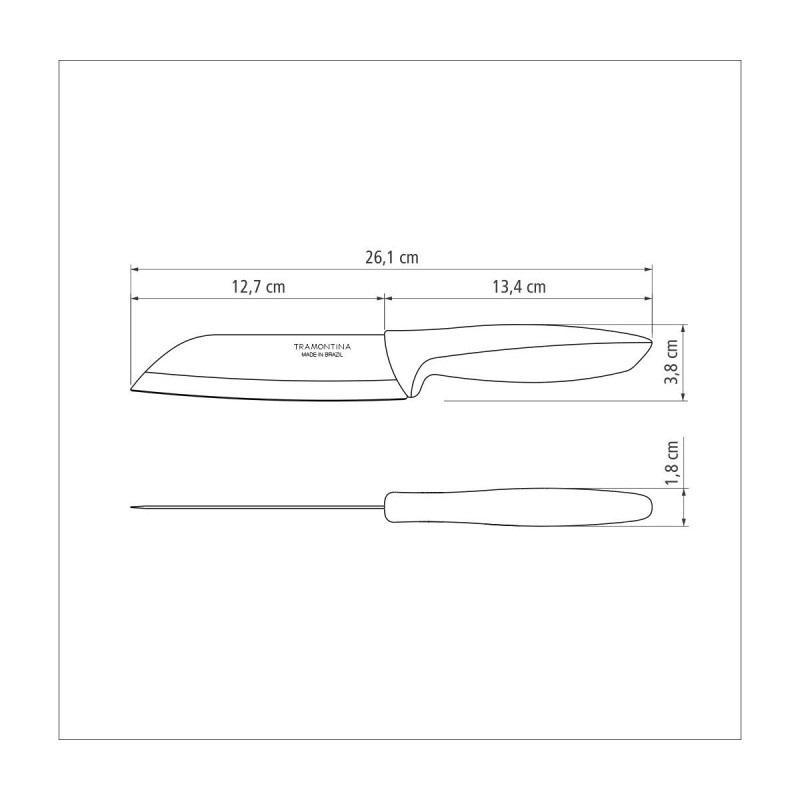Ніж сантоку Tramontina Plenus 127 мм Сірий (23442/165) - фото 2