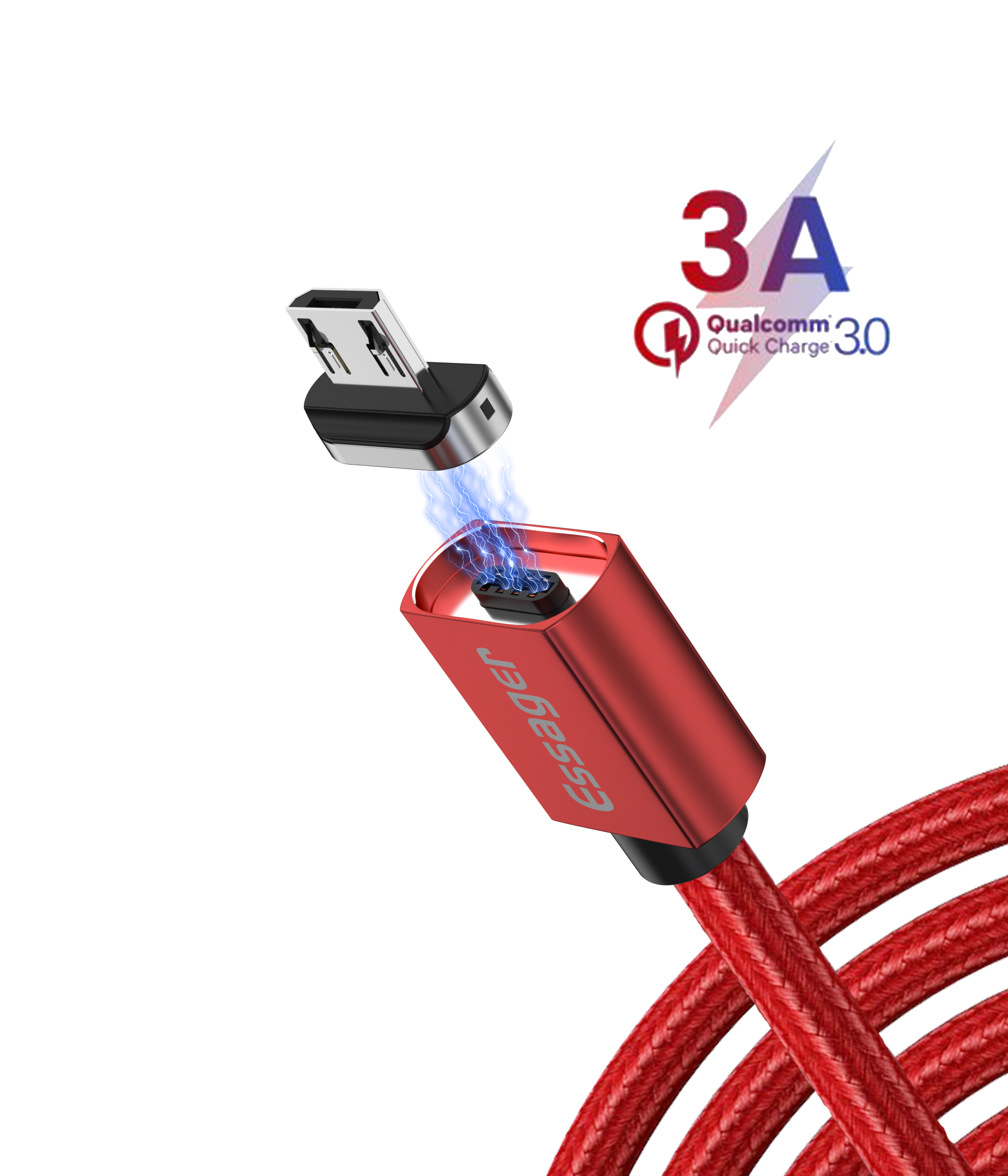 Кабель магнітний Essager micro USB 1 м Червоний (E1120) - фото 2