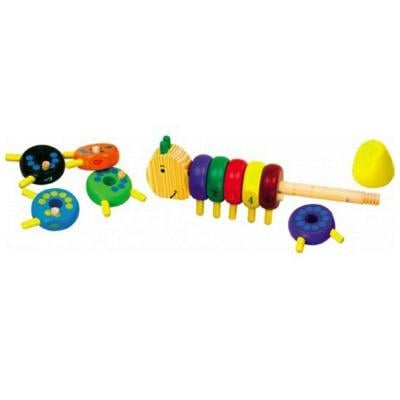 Розвиваюча іграшка Гусениця Руді з дерева 26х4х5 см - фото 2 Розвиваюча іграшка Гусениця Руді з дерева 26х4х5 см - фото 2