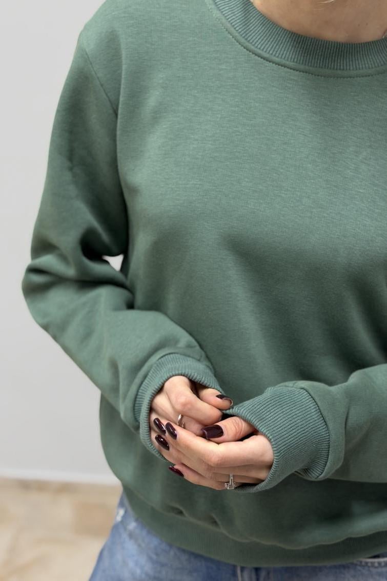 Світшот жіночий М116.4 з начосом L Світла оливка (30665193) - фото 3 Світшот жіночий М116.4 з начосом L Світла оливка (30665193) - фото 3