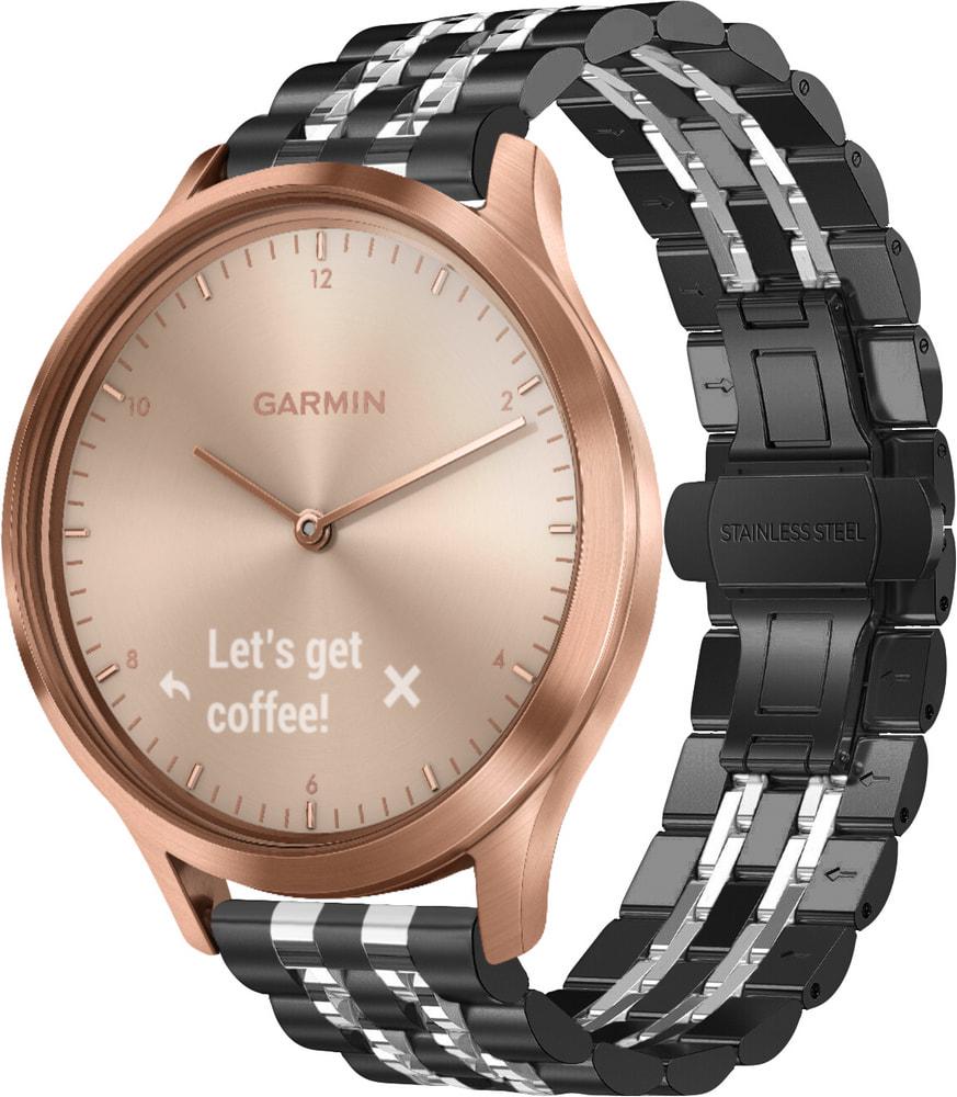 Браслет металлический Spinye Line для Garmin Vivomove HR Black Silver (29018-03)