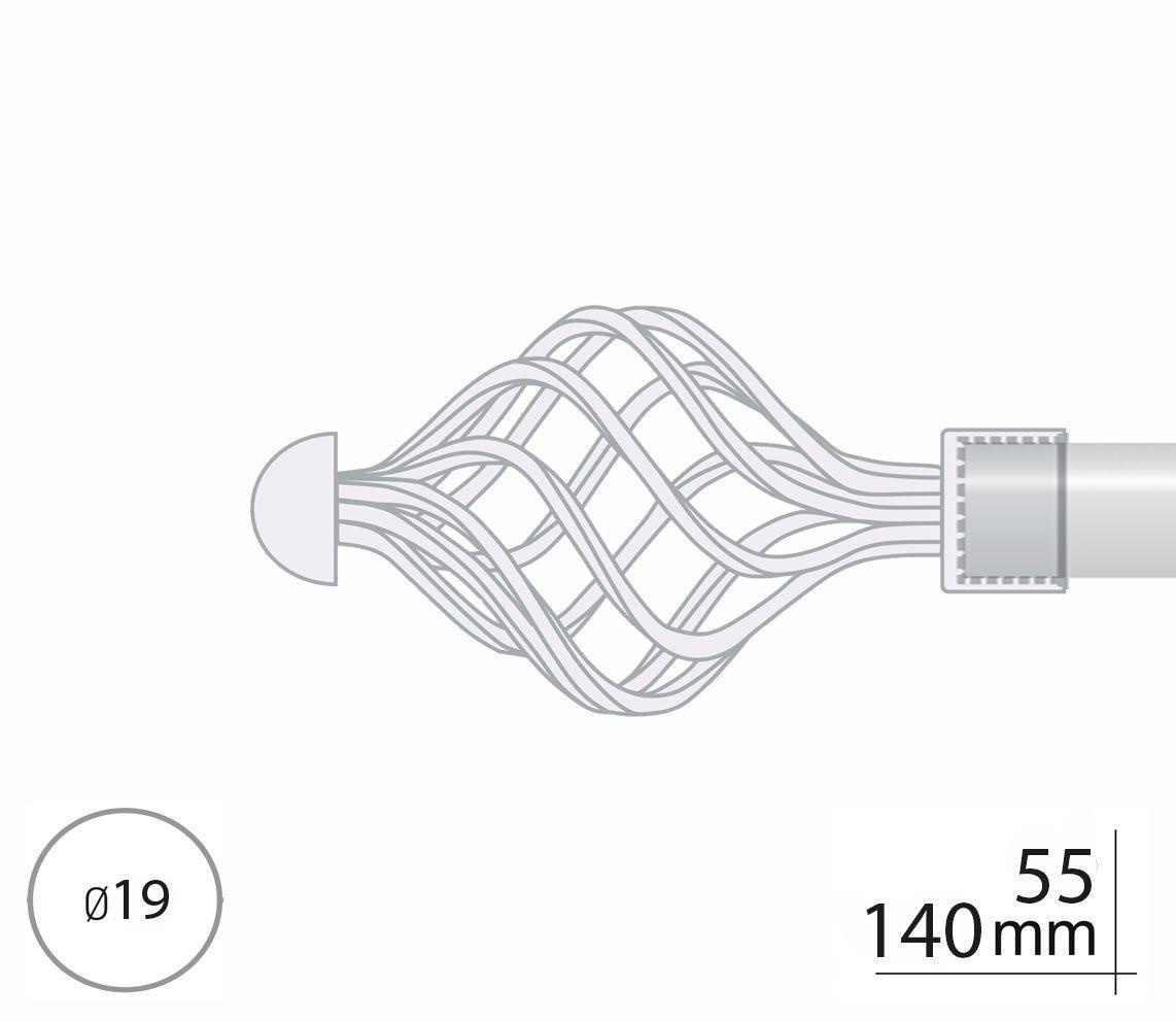 Карниз трубчатый двухрядный Orvit Арезо Техно 19/19 мм 240 см Черный/Антик (000-8166) - фото 3 Карниз трубчатый двухрядный Orvit Арезо Техно 19/19 мм 240 см Черный/Антик (000-8166) - фото 3