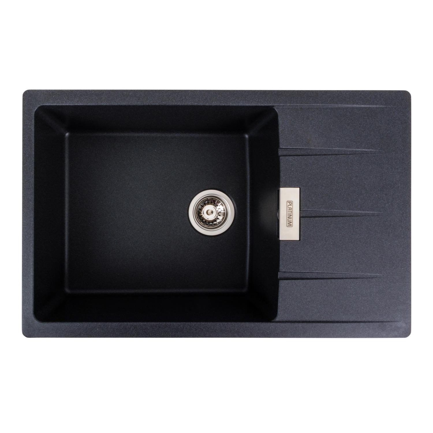 Мойка кухонная Platinum PLS-A39273 прямоугольная гранитная 780x500 мм Серый (170994)