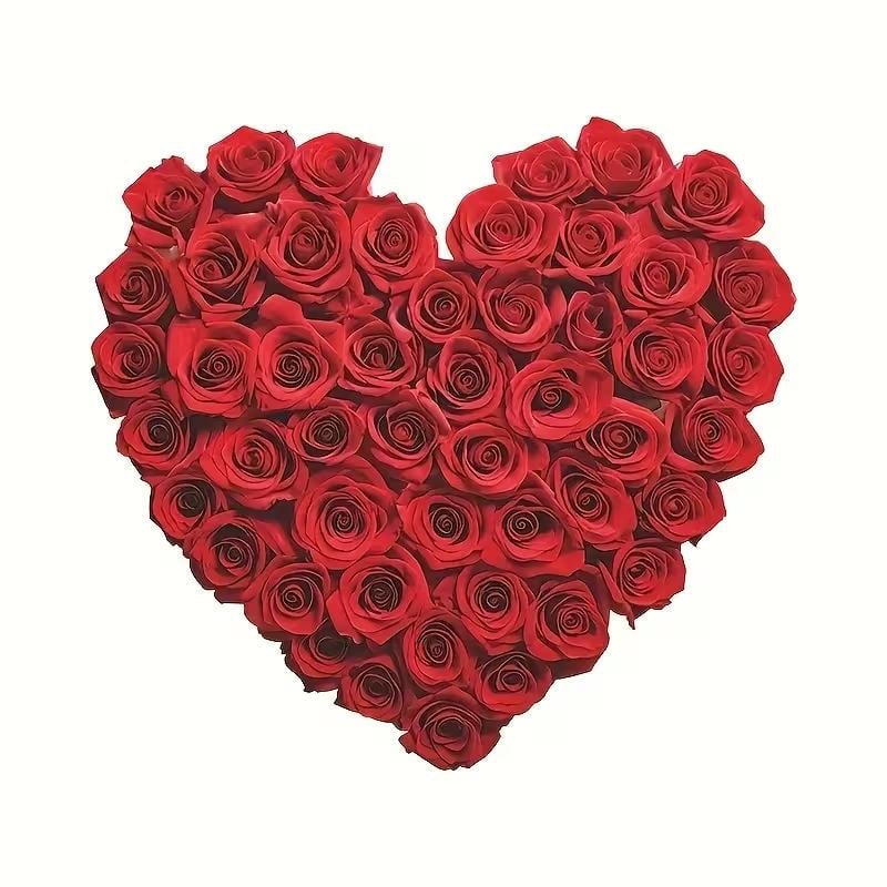 Декоративная 2D наклейка Сердце из роз для автомобиля/мотоцикла/техники 13х13 см Красный (3000004078)