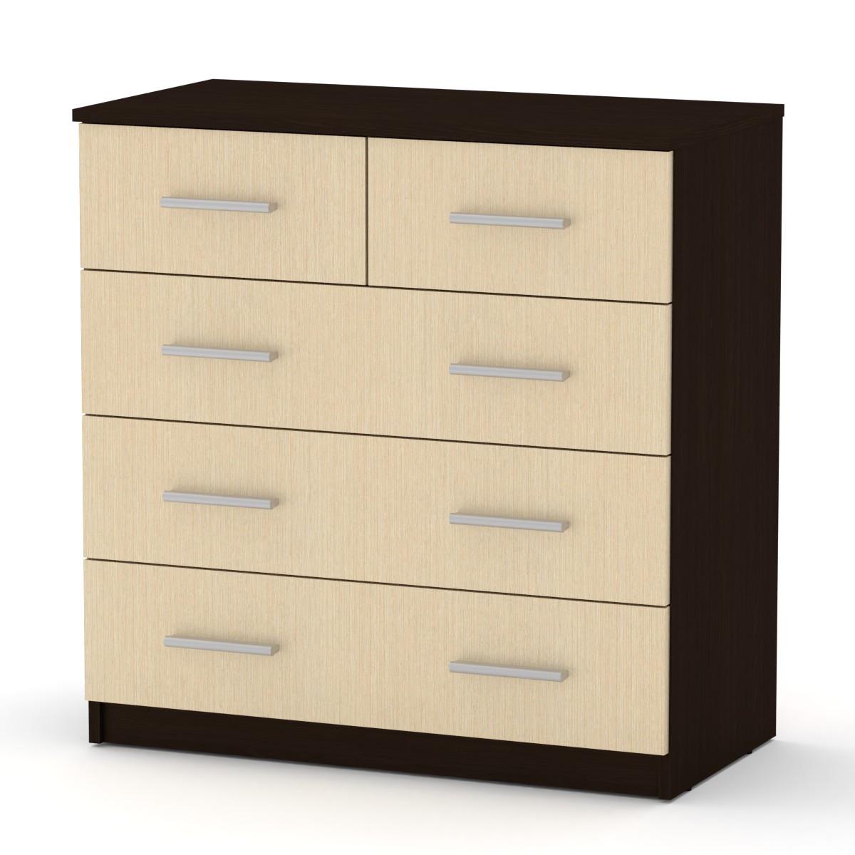 Комод Компаніт з 5 шухлядами 81х42х83 см Венге темний/Венге світлий (26914183)