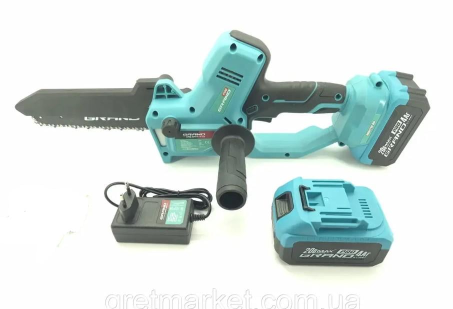 Электропила аккумуляторная цепная Grand АПЦ-20V/8"-4 ind INDUSTRIAL кейс/безщеточный мотор/шина 200 мм/масляный бак/подсветка (4940117) - фото 3 Электропила аккумуляторная цепная Grand АПЦ-20V/8"-4 ind INDUSTRIAL кейс/безщеточный мотор/шина 200 мм/масляный бак/подсветка (4940117) - фото 3