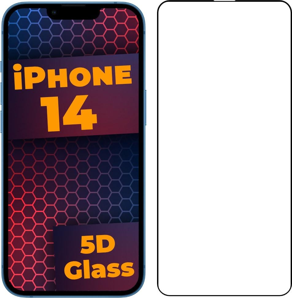 Скло 5D iPhone 14 захисне Full Glue Black (31208)