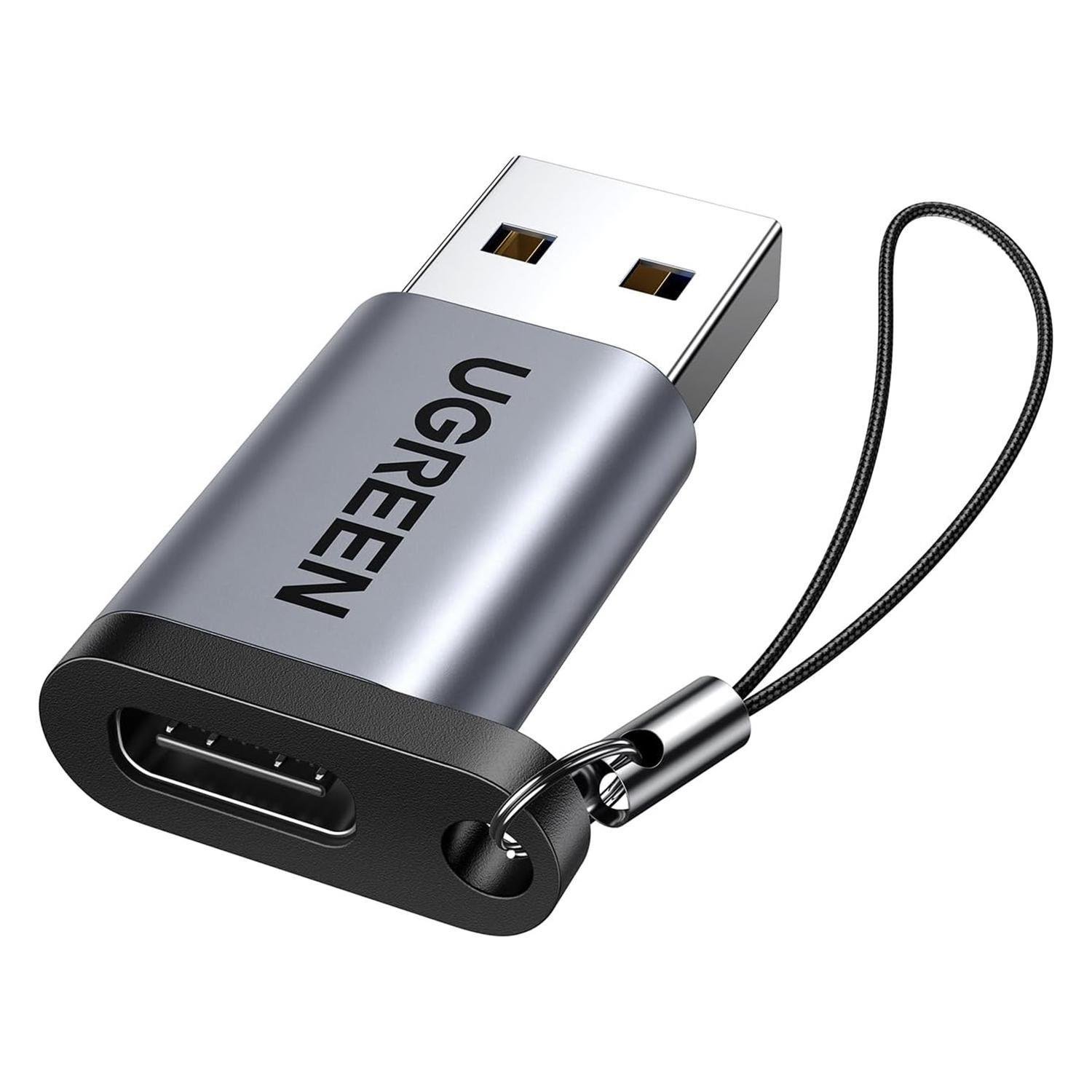 Адаптер USB-A на USB-C UGREEN US276 10 Гбіт/с/OTG/3 А Серый (50533)