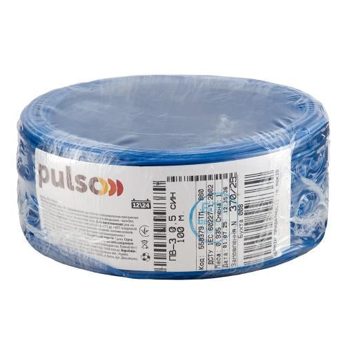 Провід гнучкий PULSO ПВ-3 0,5 кв. мм бухта 100 м Синій (00000065462) - фото 1 Провід гнучкий PULSO ПВ-3 0,5 кв. мм бухта 100 м Синій (00000065462) - фото 1