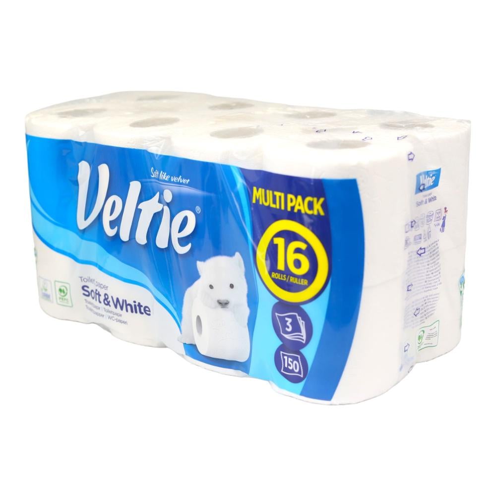 Бумага туалетная Veltie Soft White 16 рулонов 3 слоя (НФ-00006302)