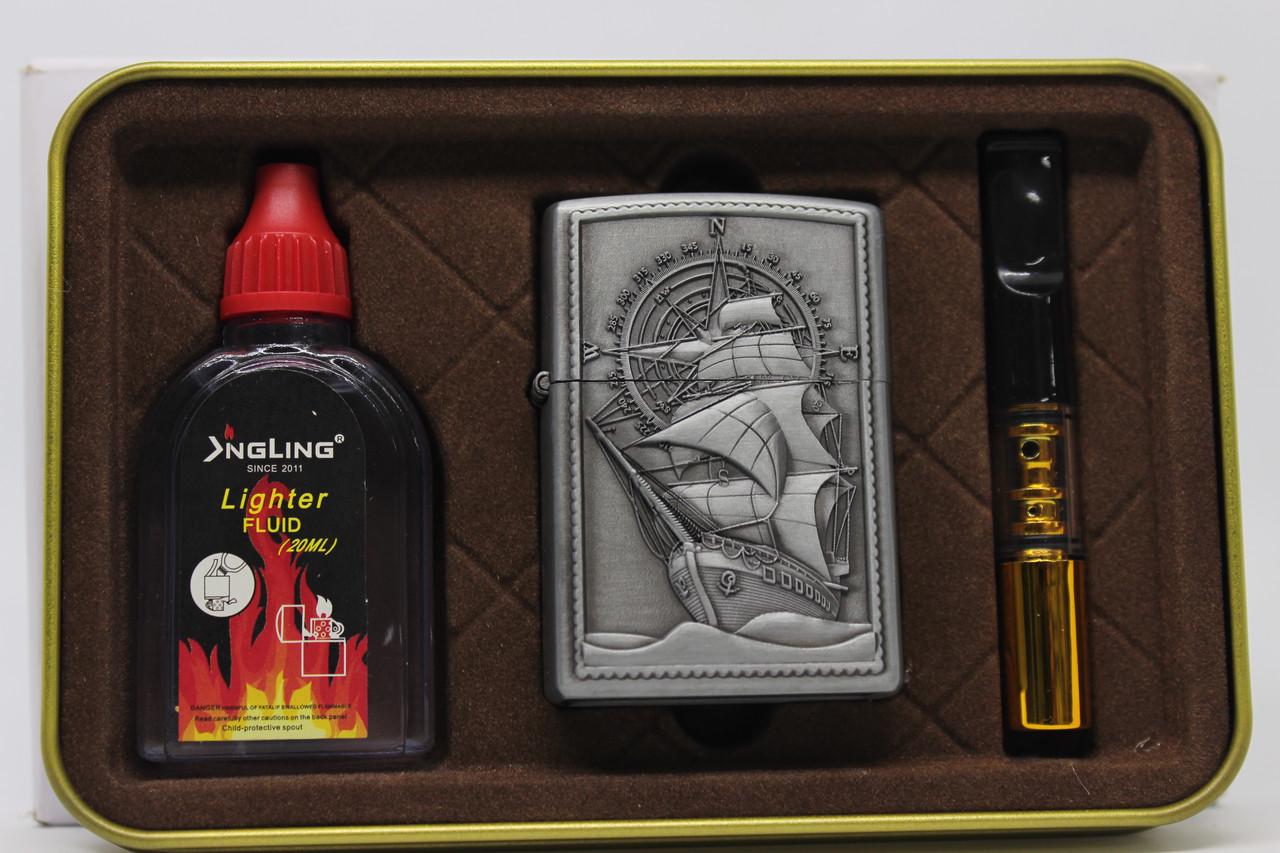 Набор с бензиновой зажигалкой ZIPPO в железном футляре Корабли №2-51 005 Gold (2729770036) Набор с бензиновой зажигалкой ZIPPO в железном футляре Корабли №2-51 005 Gold (2729770036)