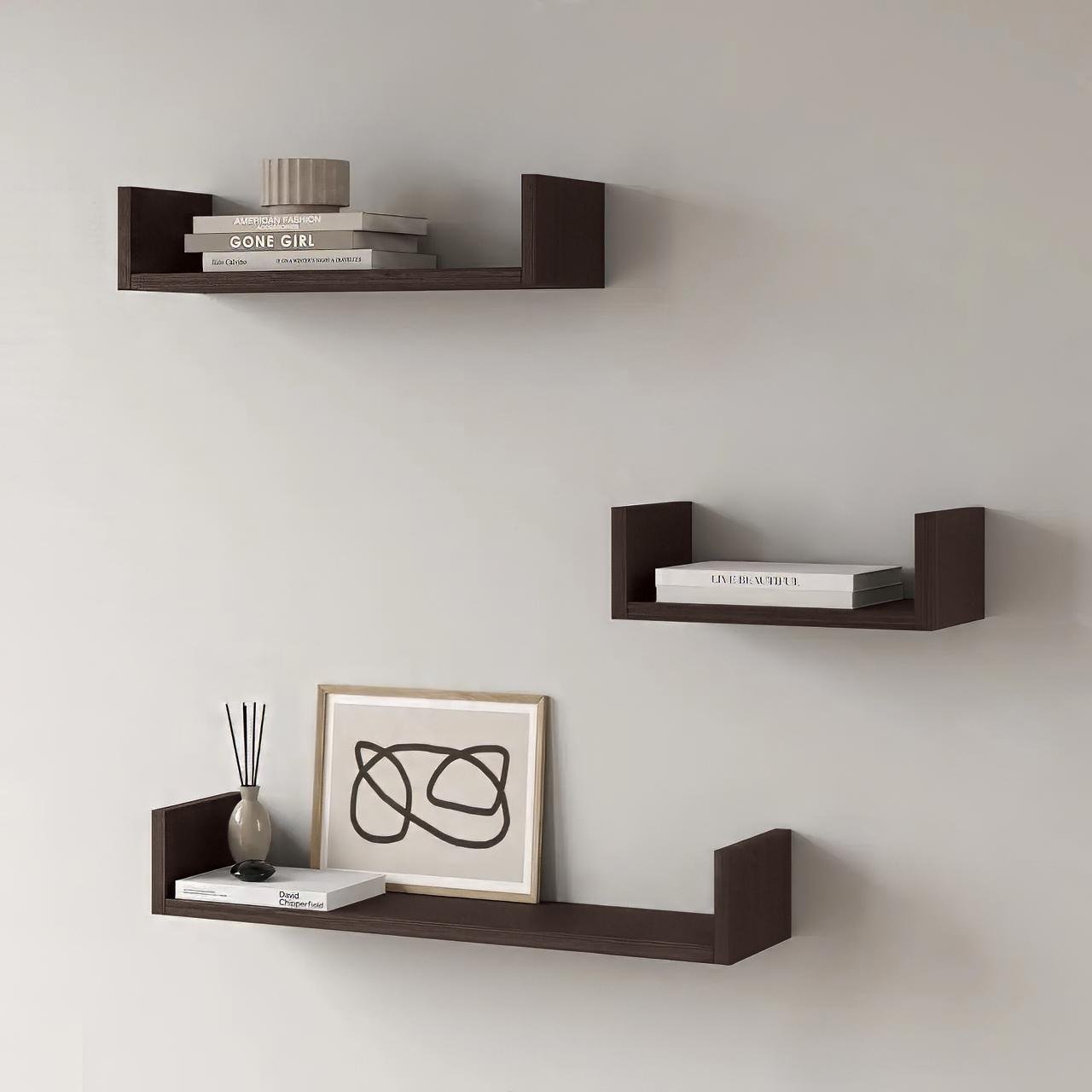 Комплект полок навесных GT-37 600х150х100 мм Венге Магия - фото 1 Комплект полок навесных GT-37 600х150х100 мм Венге Магия - фото 1