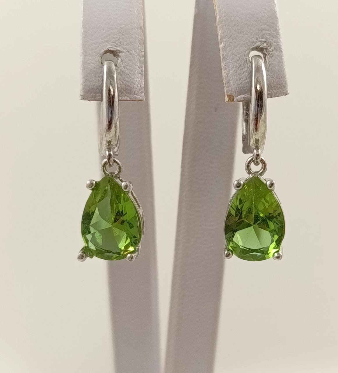 Серьги серебряные с султанитом (С349/В- слт)