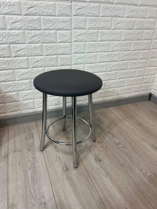 Табурет кухонний TEDDY з м'яким сидінням 35х47 см Сірий/Хром (28374054)