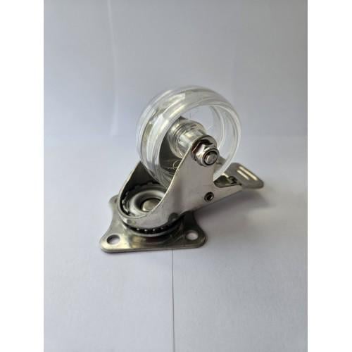 Ролик Sigma из нержавеющей стали силиконовый с площадкой с тормозом  50 мм Прозрачный (714852)