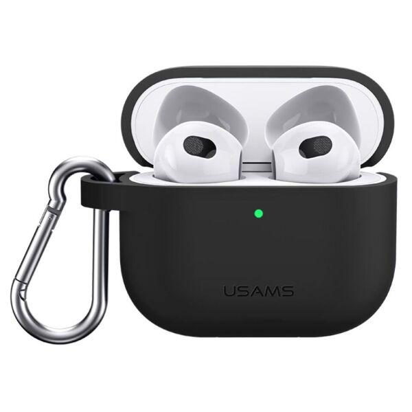 Чехол силиконовый Usams Silicone Protective Cover для AirPods 3 US-BH741 Black (c707c54a)
