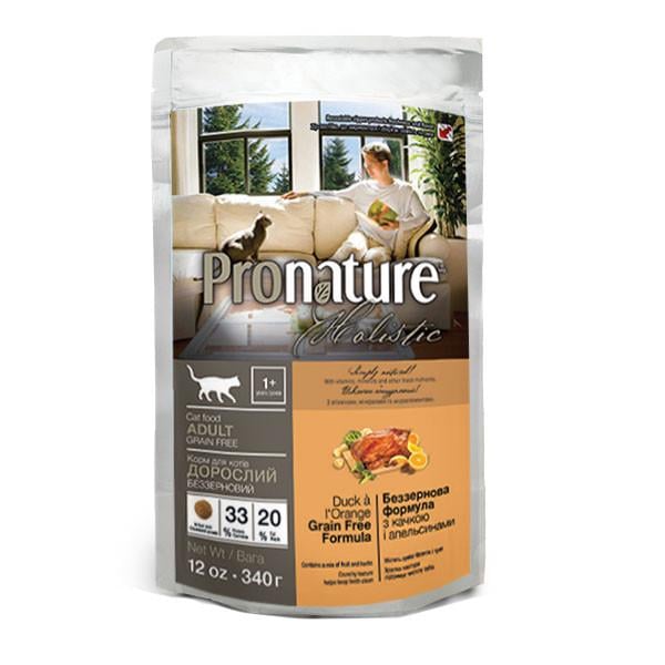 Корм сухой для кошек Pronature Holistic Duck&Orange Cat беззерновой 340 г (24390204)