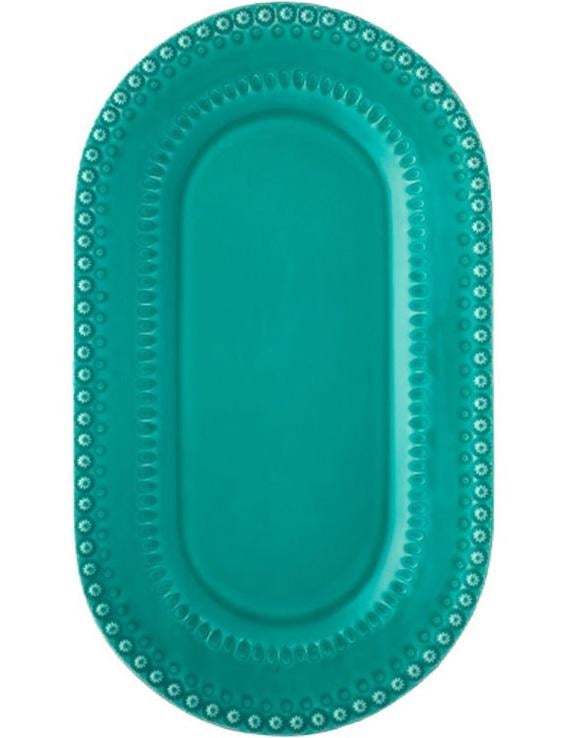 Блюдо овальное Bordallo Pinheiro Fantasia 45х26 см Бирюзовый (3237688)