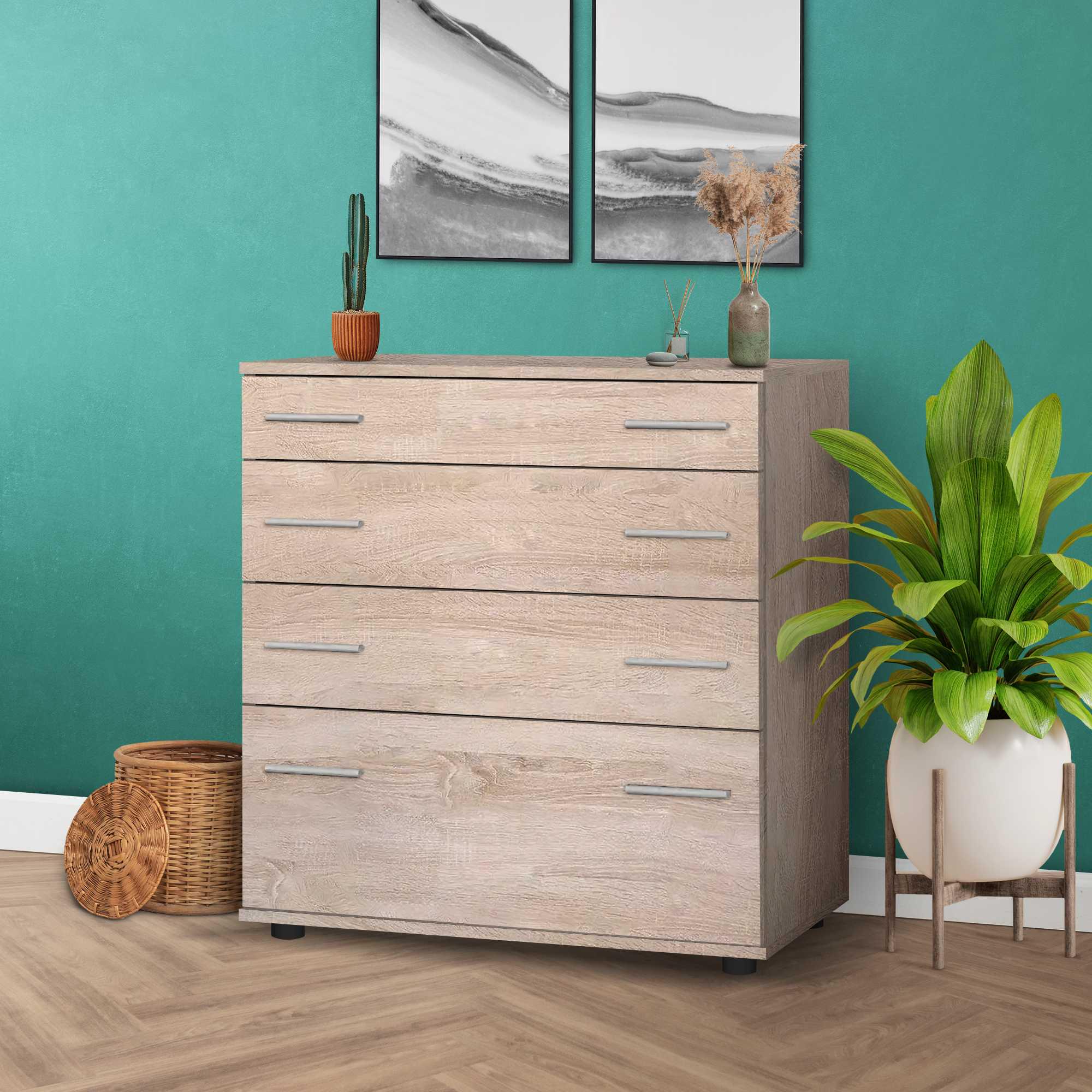 Комод із висувними шухлядою та дверцятами Дуб Сонома (О-2) - фото 3 Комод із висувними шухлядою та дверцятами Дуб Сонома (О-2) - фото 3