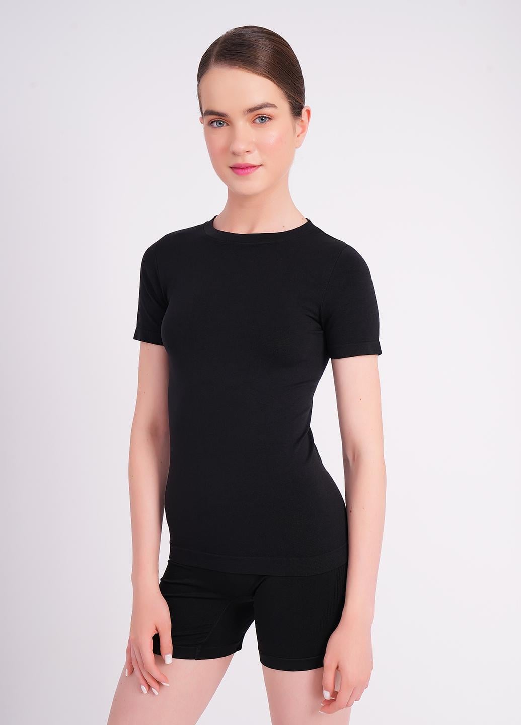 Футболка женская бесшовная Giulia T SHIRT из микрофибры S/M Black (34532039)