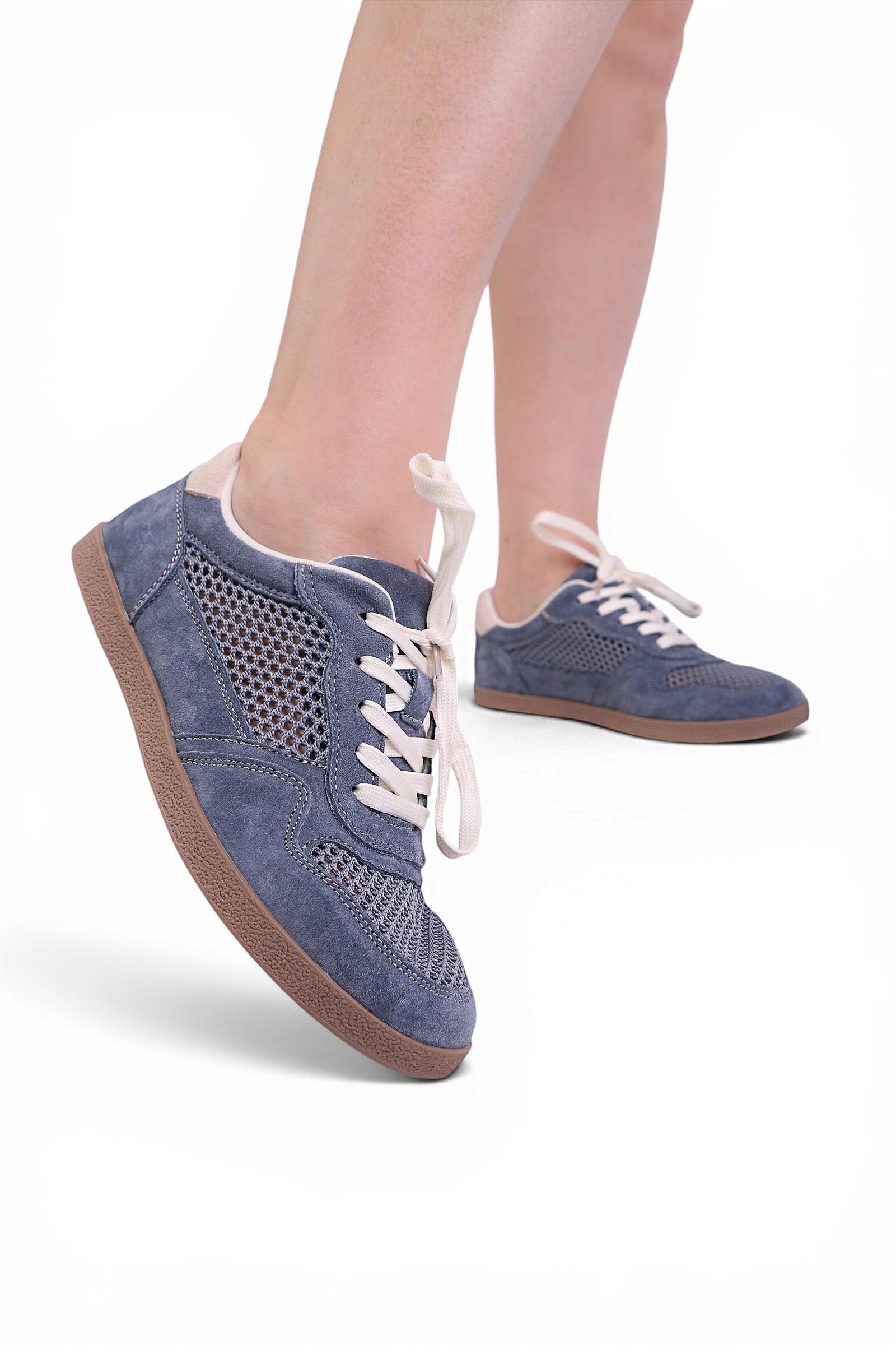 Кеды женские Where Uwear из натуральной замши и текстиля 351169 р. 36 Синий (351169_36) - фото 6