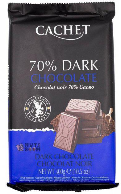 Шоколад экстра черный Cachet 70% какао 300 г