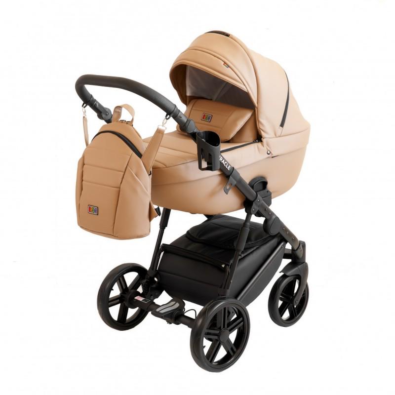 Коляска Broco Miracle универсальная 2в1 с дождевиком и рюкзаком для родителей Бежевый Коляска Broco Miracle универсальная 2в1 с дождевиком и рюкзаком для родителей Бежевый