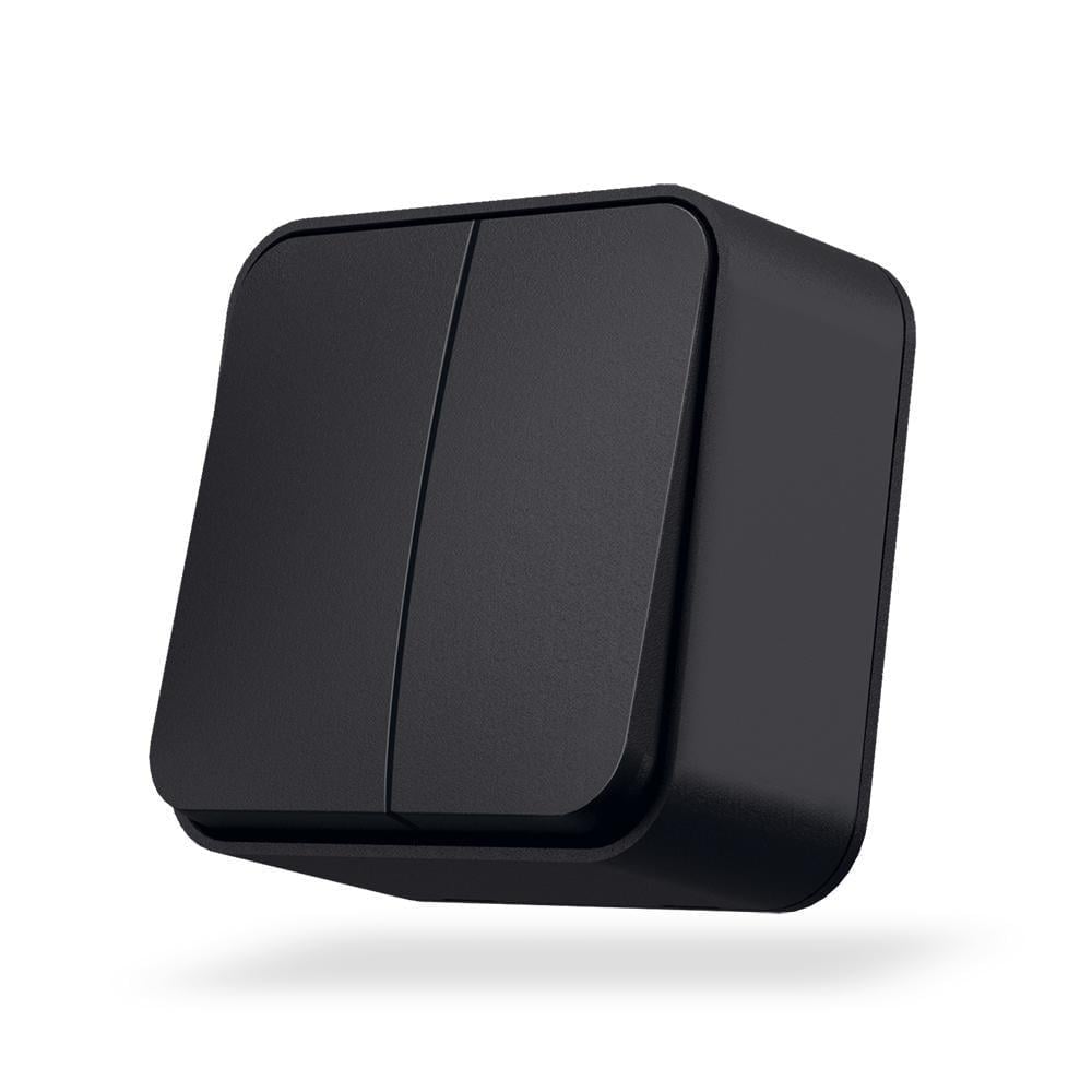 Вимикач двоклавішний Vіdех Bіnеrа Чорний (22551113)