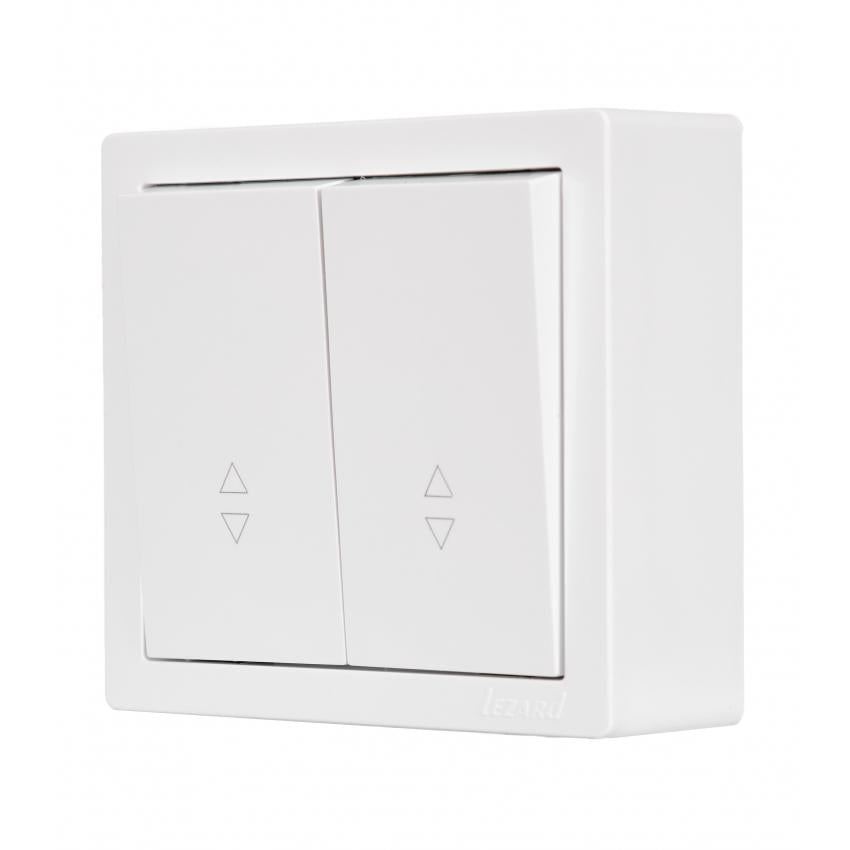 Вимикач двоклавішний Lezard Leto прохідний Білий (752-0200-106)
