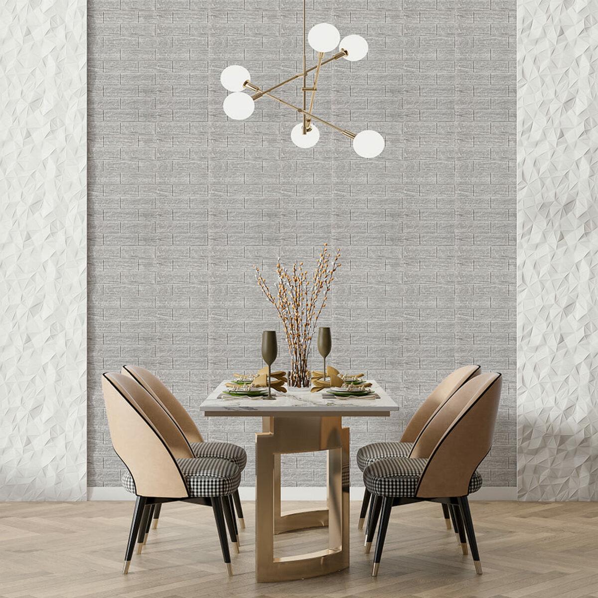 Панель самоклеящаяся декоративная 3D под кирпич полоска 183 700x770x5 мм Серый (SW-00000488) - фото 5 Панель самоклеящаяся декоративная 3D под кирпич полоска 183 700x770x5 мм Серый (SW-00000488) - фото 5