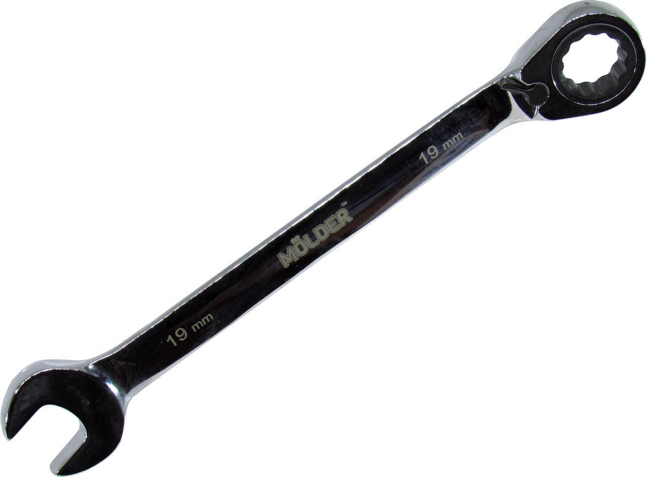 Ключ рожково-накидной Molder Tools с трещоткой и реверсом 19 мм (MT59019)