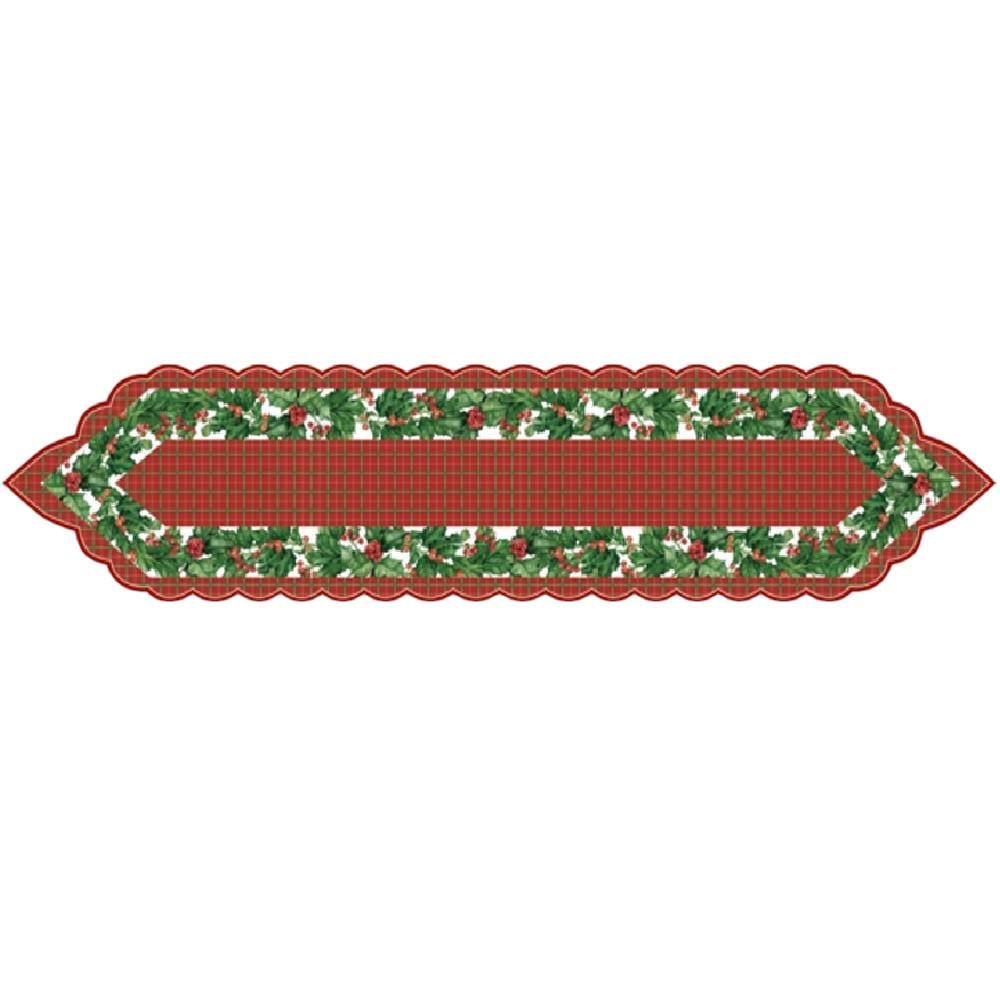Доріжка-раннер новорічна M50085-12 з візерунком 35х180 см Червоний (27556634)