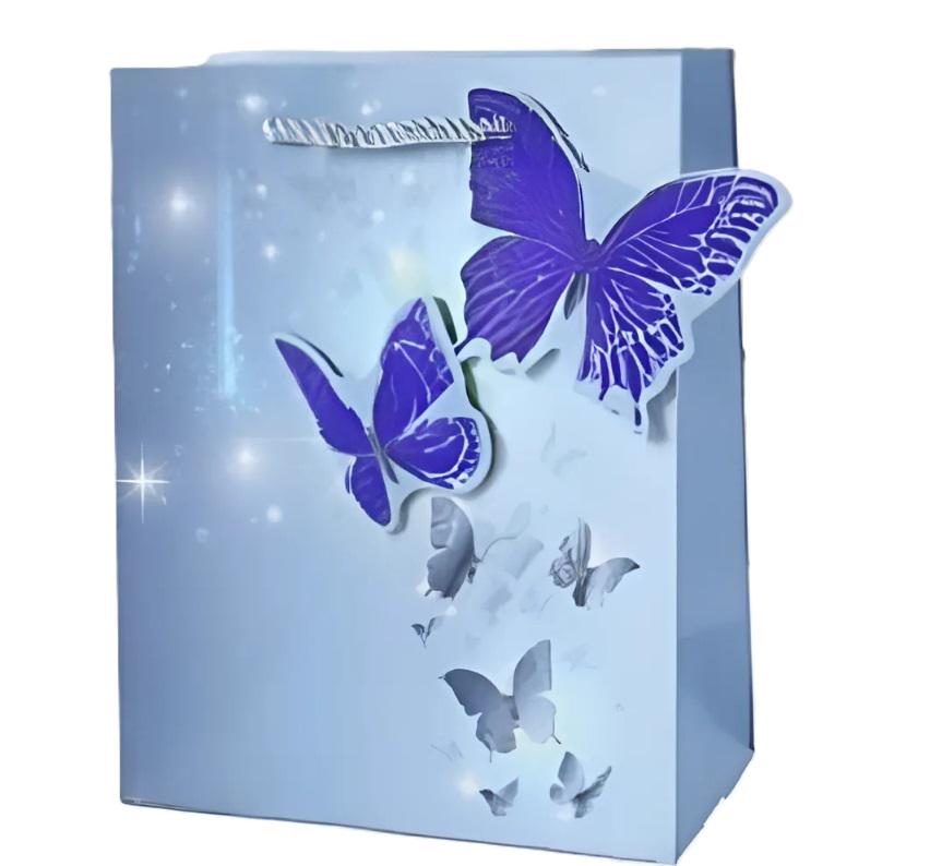 Подарочный пакет Stenson R33250-M Butterflies 3D 26х32х10 см