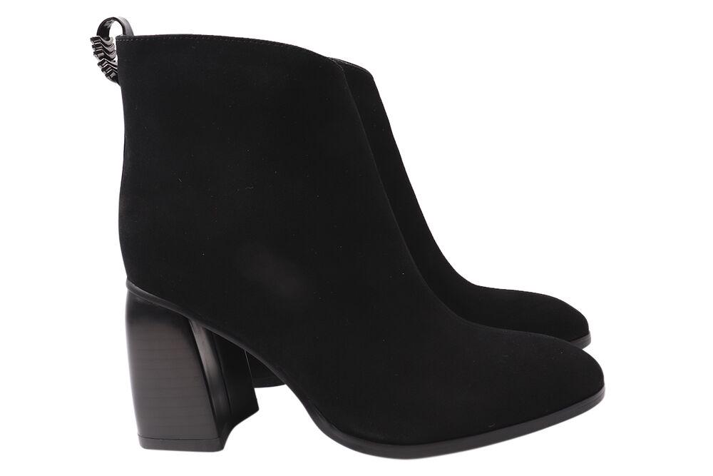 Ботильоны женские Erisses из замши на большом каблуке р. 34 Черный (909-21DH)