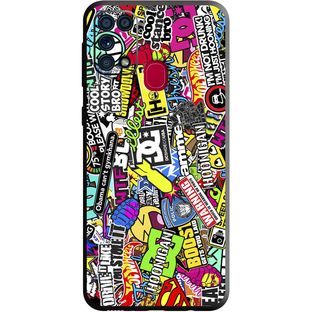 Чехол Boxface Samsung M315 Galaxy M31 Multicolored Inscriptions Черный силикон (39091-up880-39654)