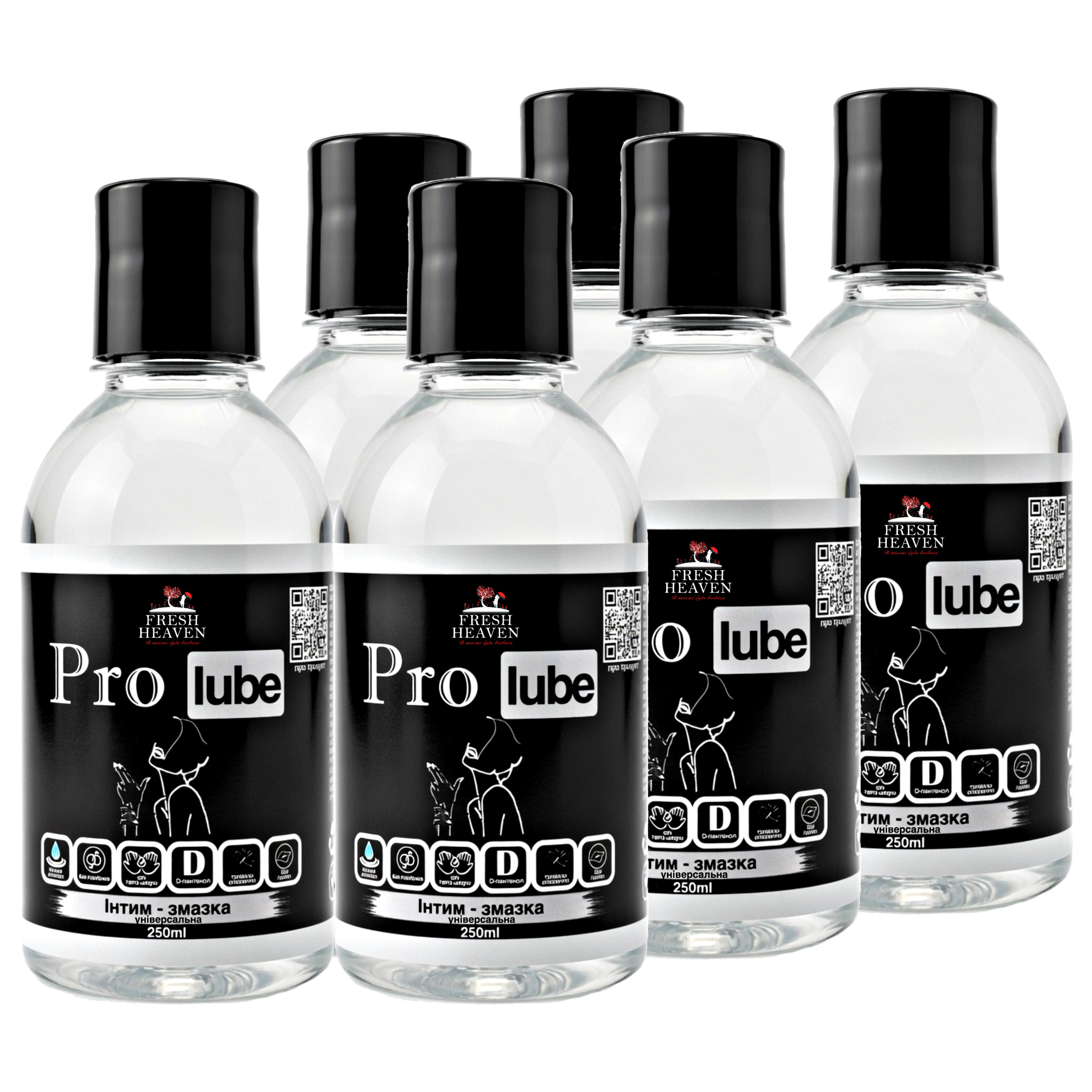 Интим-смазка унисекс Fresh Heaven Pro Lube Travel 250 мл 6 шт. (31800028)