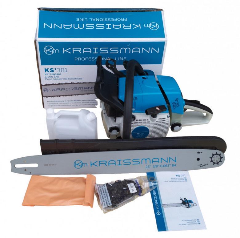 Бензопила KRAISSMANN KS'381 ланцюг 635 мм 72 см3 (2140199354)