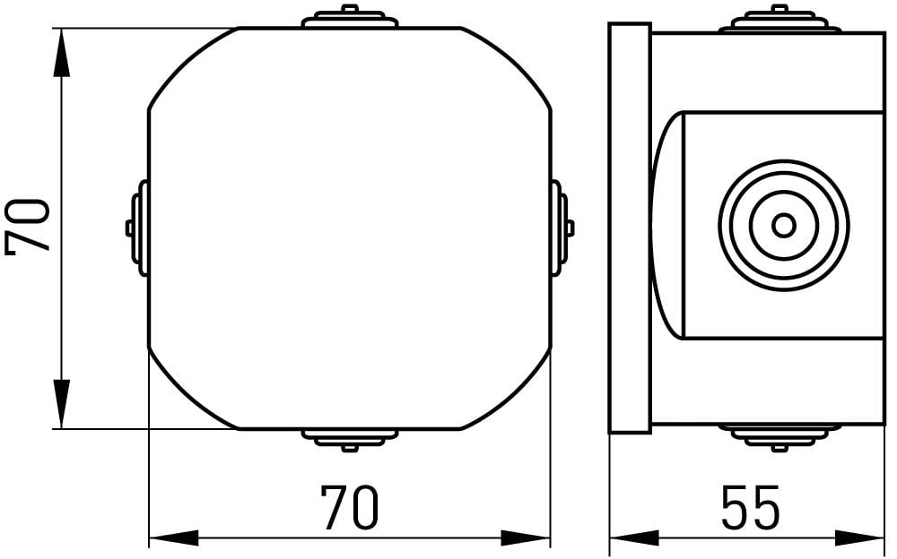Розподільча коробка E.NEXT e.db.pro.d80.50 зовнішня 4 герметичні вводи IP55 ПВХ 80х50 мм (p016001) - фото 2 Розподільча коробка E.NEXT e.db.pro.d80.50 зовнішня 4 герметичні вводи IP55 ПВХ 80х50 мм (p016001) - фото 2