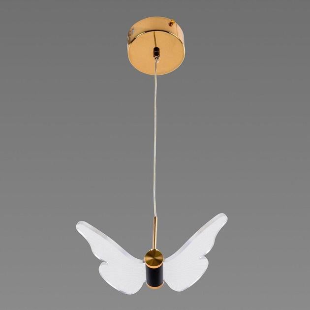 Підвісна LED-люстра Sirius метелик з металевим каркасом 3200К IP20 B E2119/1H 6W Золотий (28685860)