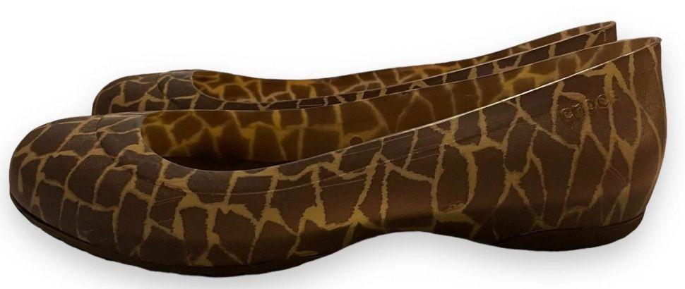 Балетки жіночі Crocs Brooklyn Flat Girrafe print р. 37-38 Коричневий (24119)