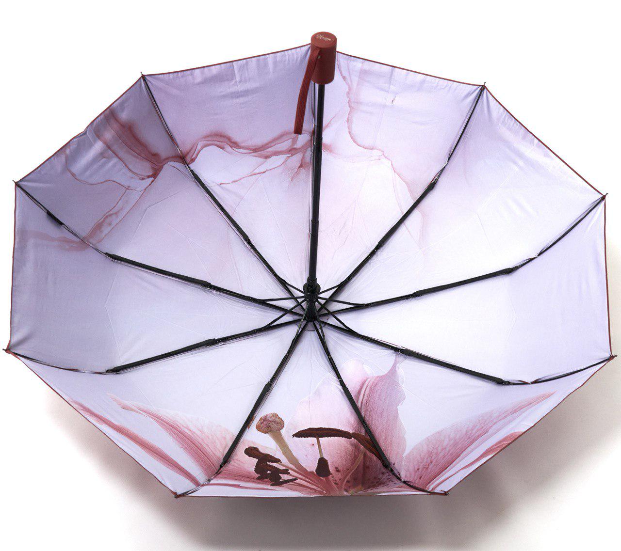 Парасолька автоматична жіноча Unique з квітами 9 спиць Бордовий (3009/4) - фото 2 Парасолька автоматична жіноча Unique з квітами 9 спиць Бордовий (3009/4) - фото 2