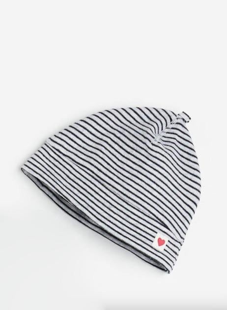 Шапка H&M 1183656 Полоски 56 см/40 см Серый