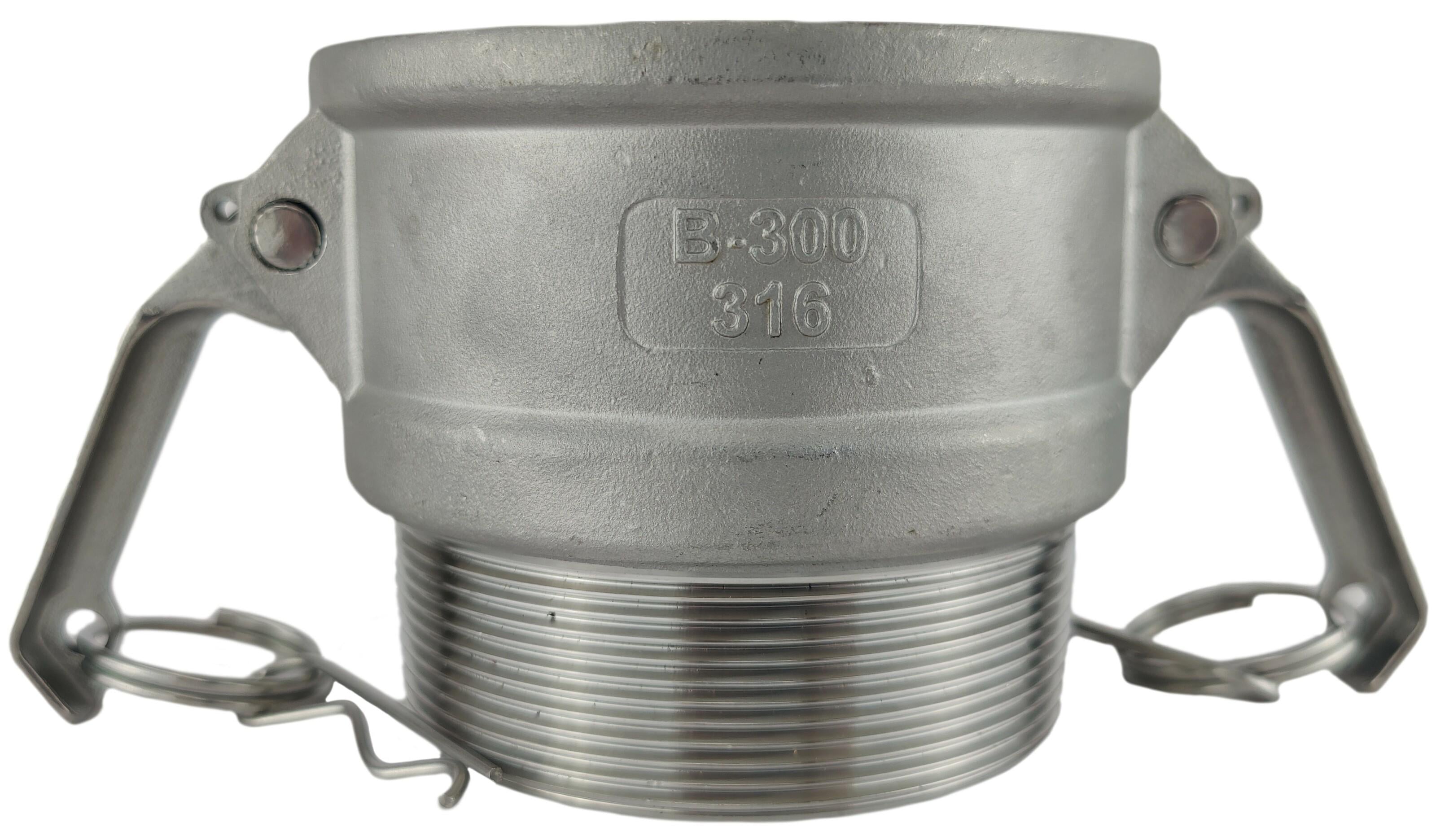 Муфта camlock тип B с наружной резьбой BSPT ШРЗ нержавеющая сталь B-300 3" (50212048)