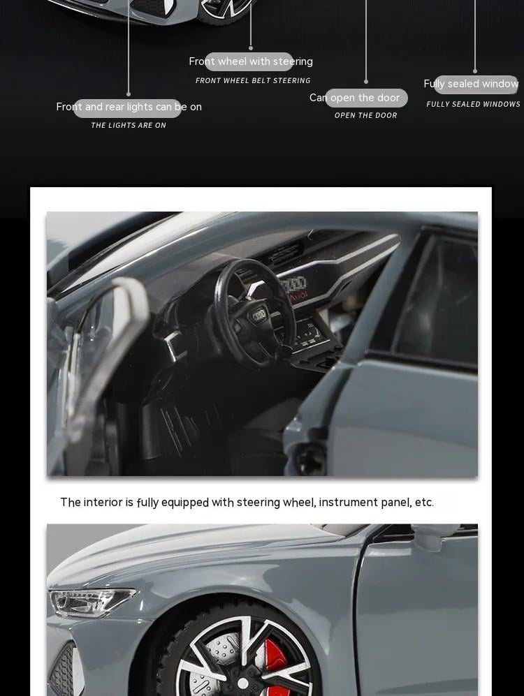 Машинка Audi RS6 1:32 металлическая Black - фото 4 Машинка Audi RS6 1:32 металлическая Black - фото 4