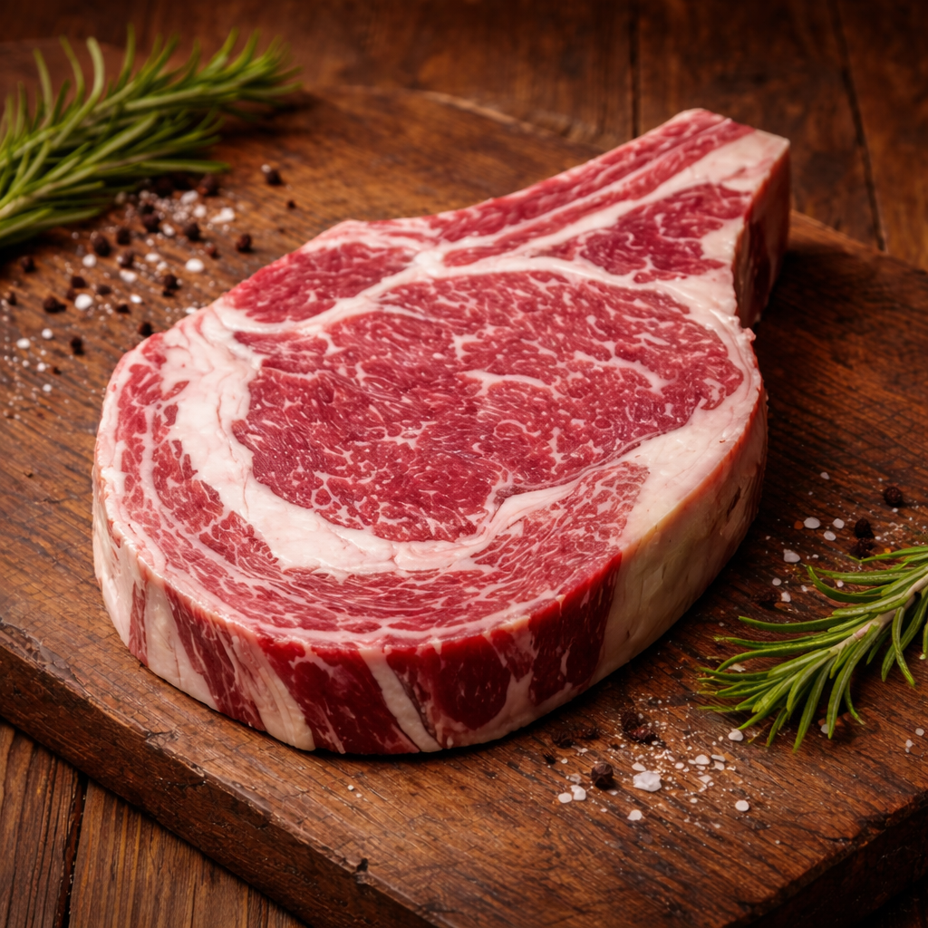 Стейк Ковбой рибай на короткой кости Чугун сухая выдержка 21 день 600 г